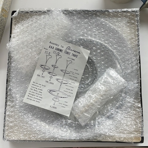 Riviera Chrome Two Tiered Tidbit Tray with Original Box - Picture 10 of 10